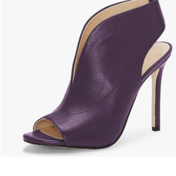 YDN Purple Chic Slingback Peep Toe Stiletto High Heel Ankle Boots Cutout Sandals - Picture 1 of 8